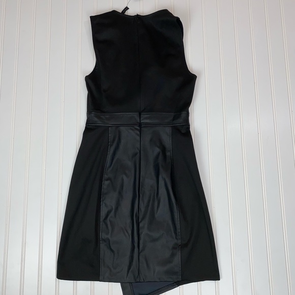 BCBGMaxazria Black Faux Leather Dress 4 NWT - Picture 5 of 9